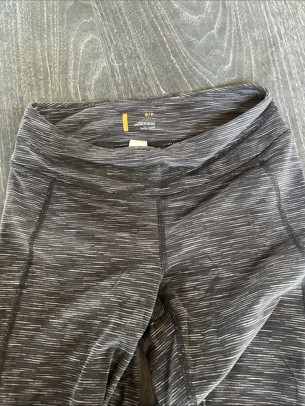 Lucy Black and White Space-Dye Athletic Shorts